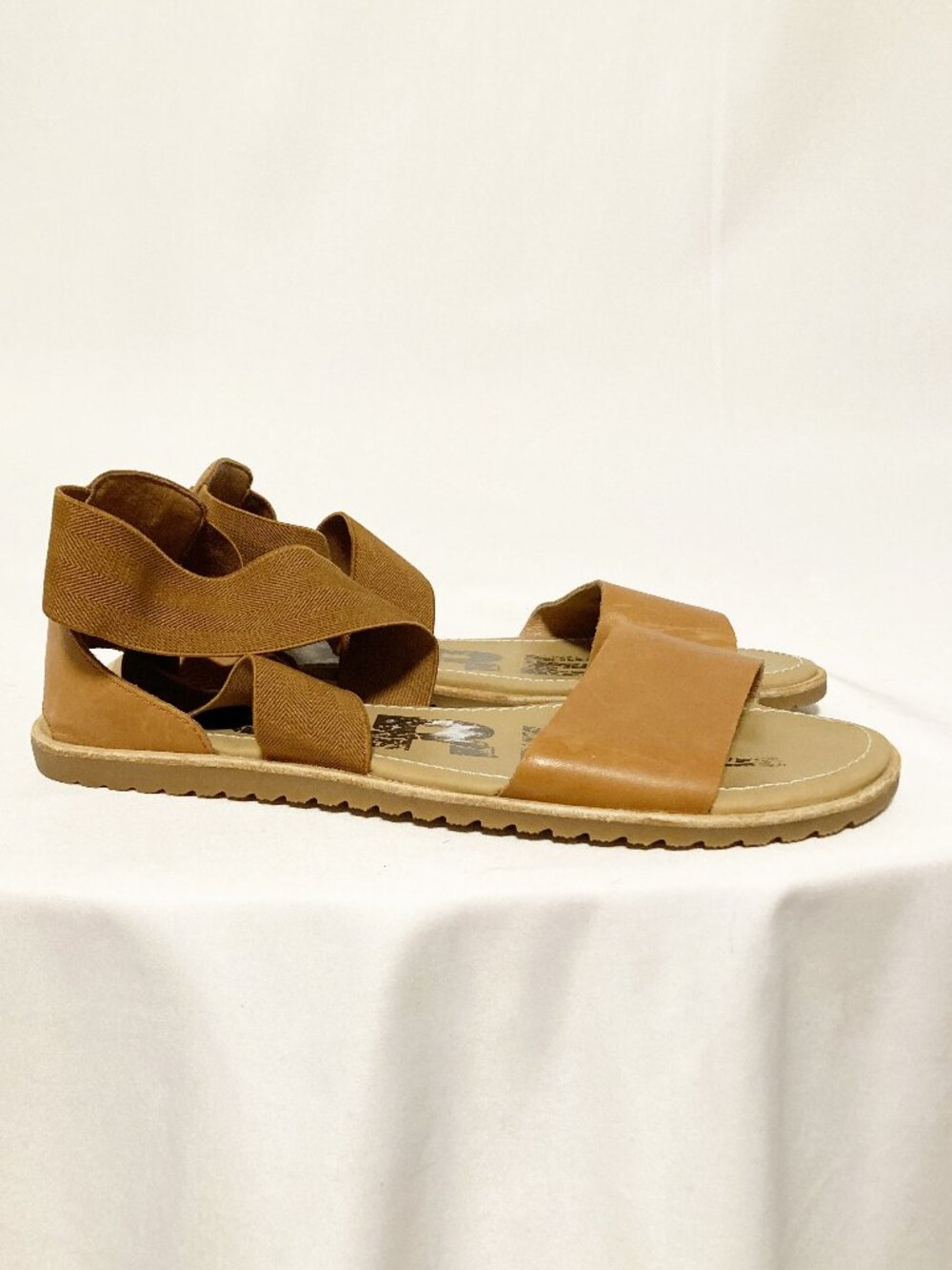 Sorel Ella II Sandals Double-Strap Flat Size 10 Camel Brown